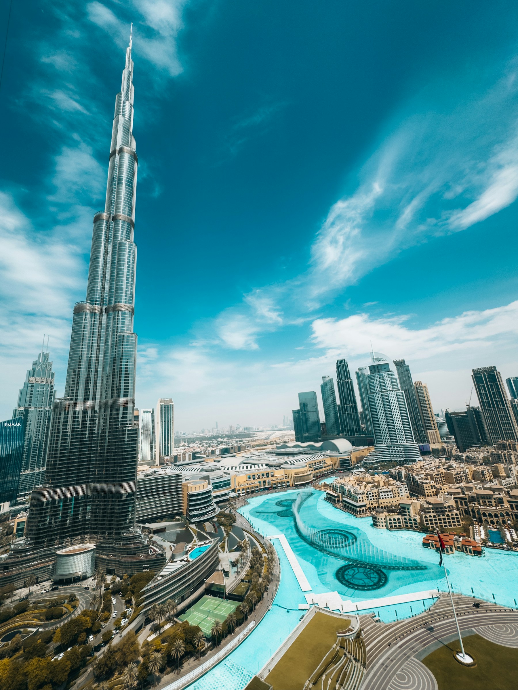 Burj Khalifa rising above Downtown Dubai